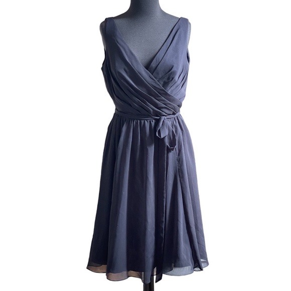 Kennedy Blue Navy Bridesmaid Formal Dress Sz 10 Ruched V Neck Sleeveless - Picture 1 of 15